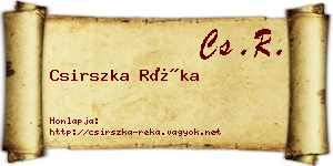 Csirszka Réka névjegykártya